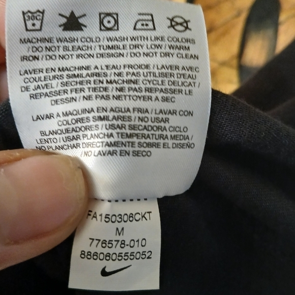 (#208) The Nike Tee Just Do It Black & Orange T-Shirt Size Medium - Picture 10 of 11